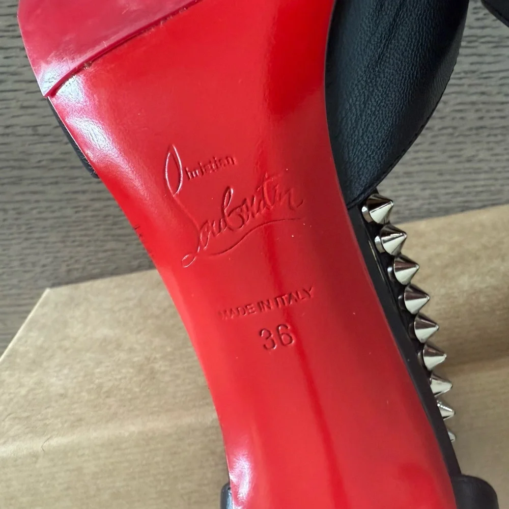 Christian Louboutin Spike Cross 100 Black Pump - Picture 8 of 13
